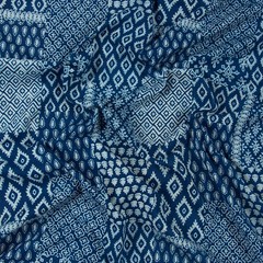 2.5 Yards Cotton Indigo Blue Fabric Patchwork Hand Block Printed Crafting Fabric