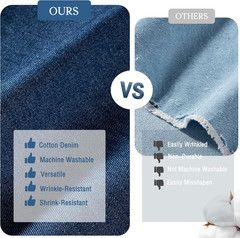 9OZ Washed Denim Fabric by the Yard, 71″ Wide Polyester Cotton Jean Material for