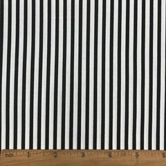 1/8″ Black and White Striped Fabric, Summer Weight Polycotton 57″ W x 36″ L