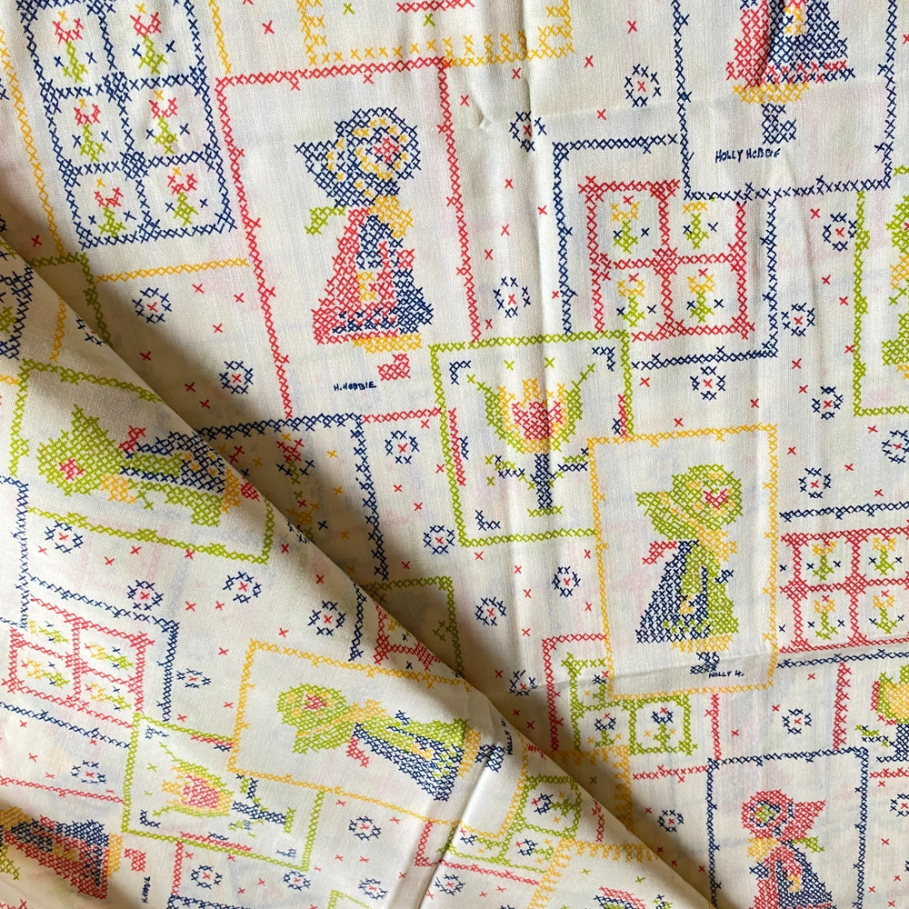 2 YD Vintage Holly Hobby Fabric Manes Cotton Blend