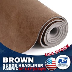 Premium 3MM Brown 120cm*150cm Headliner Fabric Foam Backed Upholstery Suede