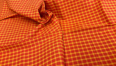 ORANGE & YELLOW COTTON PLAID, 26″x44, ALMOST 3/4 YARD