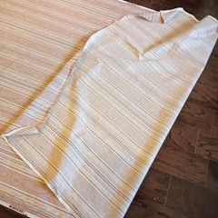 10 Yards Decorative Fabric Striped Polished Cotton Tan Blue Mauve 55 x 362