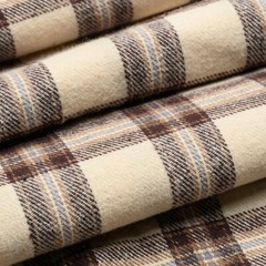Tan and Brown Tartan Plaid Cotton Flannel Fabric – 60″ Wide – Sold by the Yard