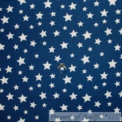 BonEful FABRIC FQ Cotton Quilt Blue White American Girl Boy Star USA Small Tiny