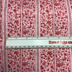 1 Yard & 4” X 44” Pink Florals And Stripe Cotton Cotton Blend Fabric