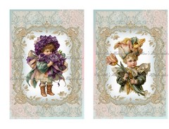 Victorian Fantasy Flower Fairies A MULTI-SIZE SET Cotton Fabric Quilt Blocks