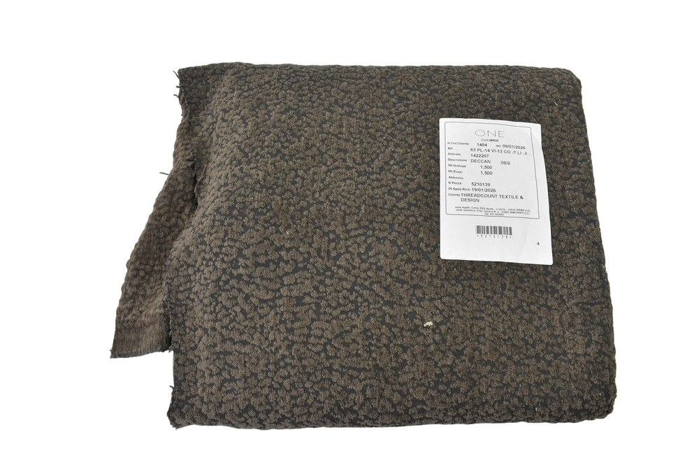 ONE Mario Sirtori Chenille Brown Leopard Animal Fabric 1.5M Made In Italy