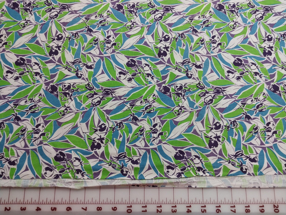 2 Yards 1930s Repro Fabric FEEDSACK REPRODUCTION Indo-US Sales Rose on Leaves