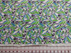 2 Yards 1930s Repro Fabric FEEDSACK REPRODUCTION Indo-US Sales Rose on Leaves