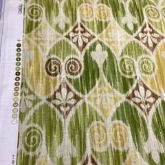 Waverly Williamsburg “Sheraton Ikat” Green Decorator Fabric 56″ x 6.5 yds