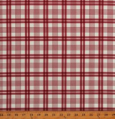 Cotton Plaid Stripes Striped Deep Red Fabric Print by the Yard (04793-R) D151.09
