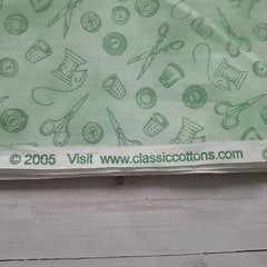 Exclusively Quilters Classic Cotton Sewing Notion Fabric Green 3yds – in 2 pcs