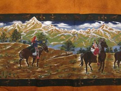 Cotton Fabric Border Print Painted Desert Southwestern by Fabri-Quilt 1yd 31″x42