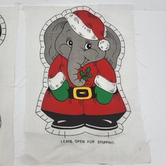 Vintage Fabric Ornament miss matched single piece no backs Christmas craft
