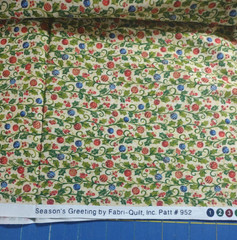 Cotton Quilt Fabric Lot of 5 Christmas Holiday Prints Holly/Gold tones 3+ yds