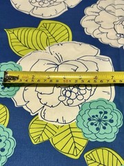 Navy Teal White Large Floral Decor Fabric Cotton Discontinued Joann 56×104” 2.8Y