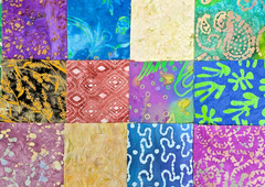 48 PCS BATIK ~ 5″X5″ PRE-CUT QUILT SQUARES CHARM PACK ~ FREE SHIPPING