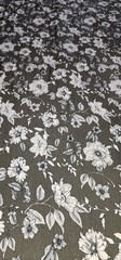 Gray floral Printed spandex stretchable Fabric wrinkle Free Tela 60” W Sold BTY