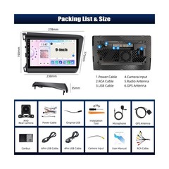 6+128G 8 Core Android 15 Car Radio Stereo for Honda Civic 2012 2013 2014 2015…