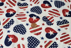 Patriotic Heart Toss Fabric 1 Yard Timeless Treasures SoHo Stars Stripes Flag