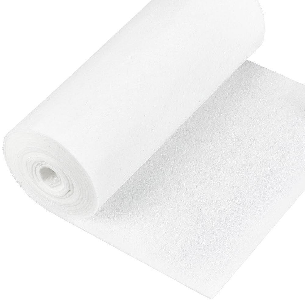 118×9.4 inch White Craft Felt Fabric Roll 2mm Thick Polyester for Sewing