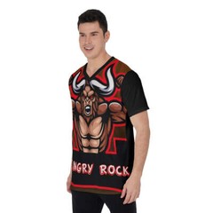 Angry Rock All-Over Print V-Neck T-Shirt