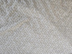 Beige Velveteen Burn-out Upholstery Fabric Geometric 1-pc 58″ Wide x 32″ Long