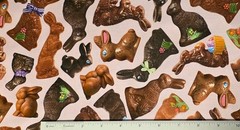 Timeless Treasure – Easter – Chocolate Bunnies Quilting And Crafting Fabric