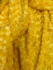 Ruth YELLOW Cuddle Minky Rosette Soft Faux Fur Fabric by the Yard – 10083