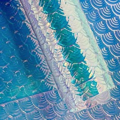 | Iridescent Transparent Embossed Vinyl Holographic Blue Clear PVC Vinyl Craf…