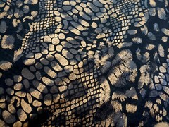 BLACK GOLDEN PYTHON SNAKE PRINT FABRIC 60/62″ WIDE REPTILE SCALES BY THE YARD