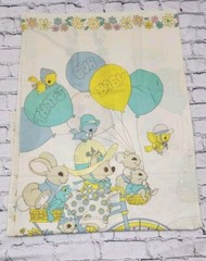 Vintage 1970’s Princess Fabrics Inc Nursery Pattern Woodland Critters Cotton