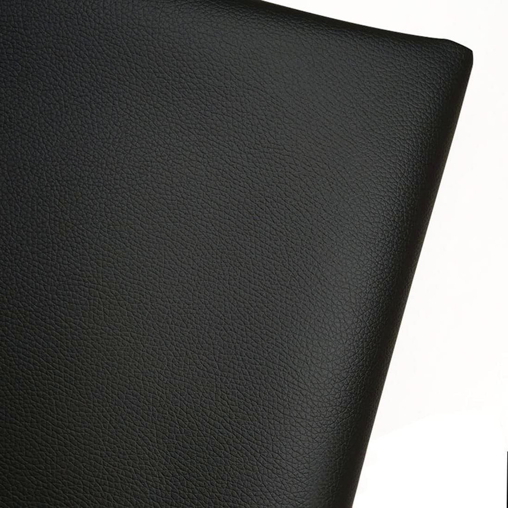 Black Faux Leather PU Leather Fabric 36″ X 54″ 1 Yard 0.8 Mm Thickness Synthetic