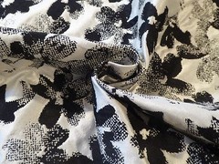 Black/Silver Floral Jacquard Suiting – Retro Look, Oh, So, Cute! REVERSIBLE!!