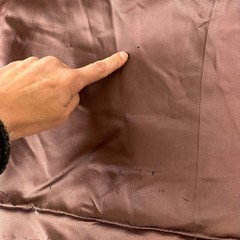 Vintage Union Made Womens Coat Lining Salvaged Brown Satin Wool Textile READ