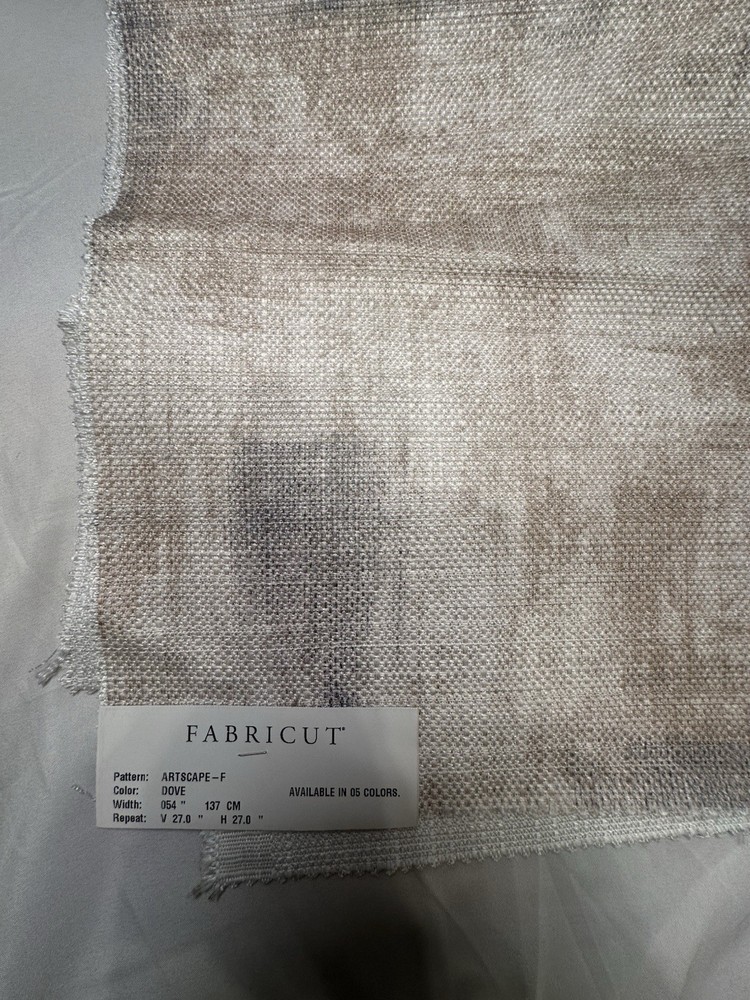 Fabricut Artscape-F Dove Designer Upholstery Fabric Sample 27” Neutral Abstract