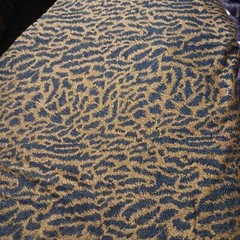 8 Yds Copper Cheetah Denim Stretch Fabric Cotton Spandex Animal Print Bolt VTG