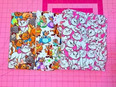 Disney Aristocats & Cinderella Mice Cotton/Lycra Cartoon Character Fabric Pieces