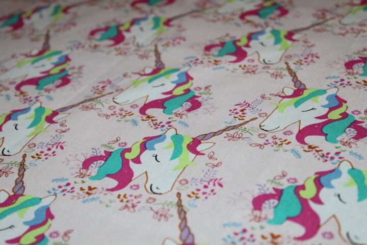 UNICORN FABRIC Unicorns Full Yard Yd. {100% COTTON} Kids Girls Girl Print PINK