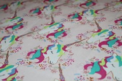 UNICORN FABRIC Unicorns Full Yard Yd. {100% COTTON} Kids Girls Girl Print PINK
