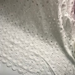 White Cord Lace Fabric Embroidery Mesh Cotton Craft Material 5 Y African Guipure