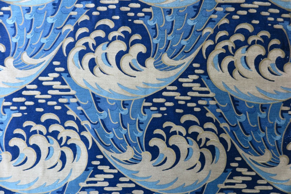 KRAVAT CURTAIN/UPHOLSTERY FABRIC DESIGN Kaiyou 12 METRES INDIGO/BLUE VELVET
