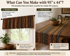 SERENGETI III African Tribal Print Fabric 95×44 Ethnic Upholstery Craft Cloth