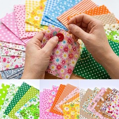 200 Pcs 4″ x 4″ (10cm x 10cm) Cotton Craft Fabric Bundle Squares, Pre-Cut Flo…