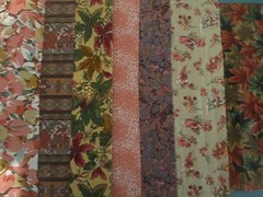 Cotton Quilt Craft Fabric Scrap Bundle Lot 7 Prints Flower Fairies Brown Peach