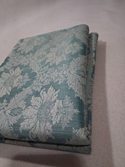 Sage Green Floral Damask Jacquard Upholstery Fabric – 52″ x 42″
