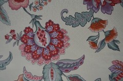 9 YARDS MEDIUM WEIGHT VINTAGE JACOBEAN / 100% COTTON / WHITE PRINTED BACKGROUND