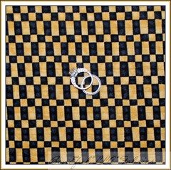 BonEful Fabric FQ Cotton Quilt Wood Block Check Square Black Gold Xmas Stripe UK