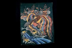 MA Fenghuang Wen blue-dyed tube depicting ancient cloth 167cm Tang dynasty relic